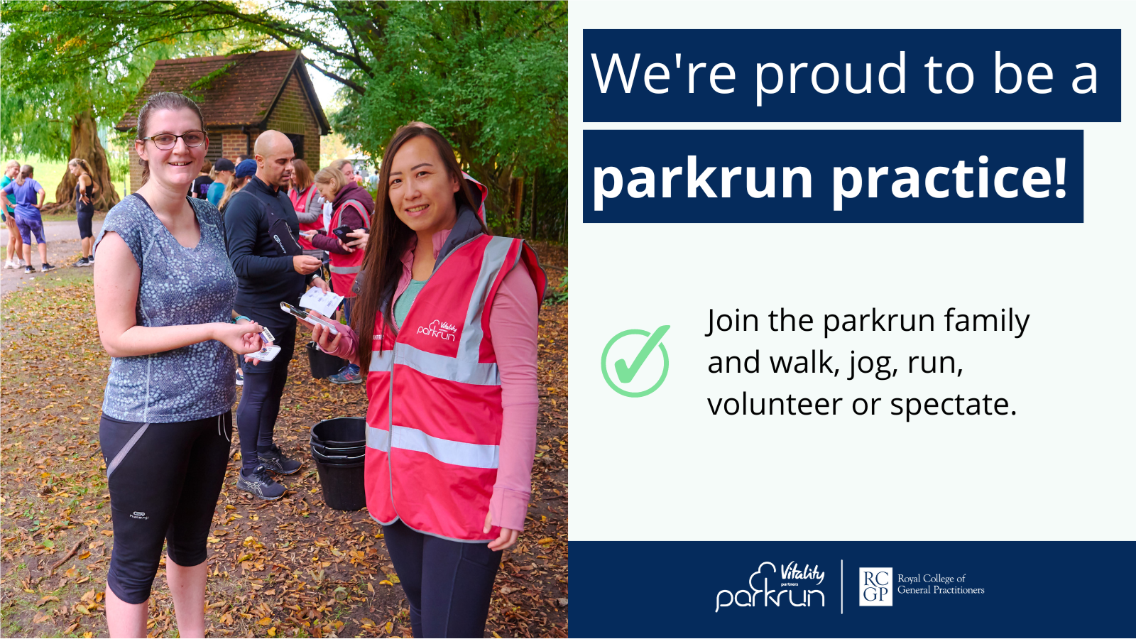 group of people registering to join a parkrun 