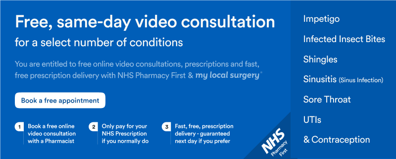 Contact us online, Start here, Pharmacy First 