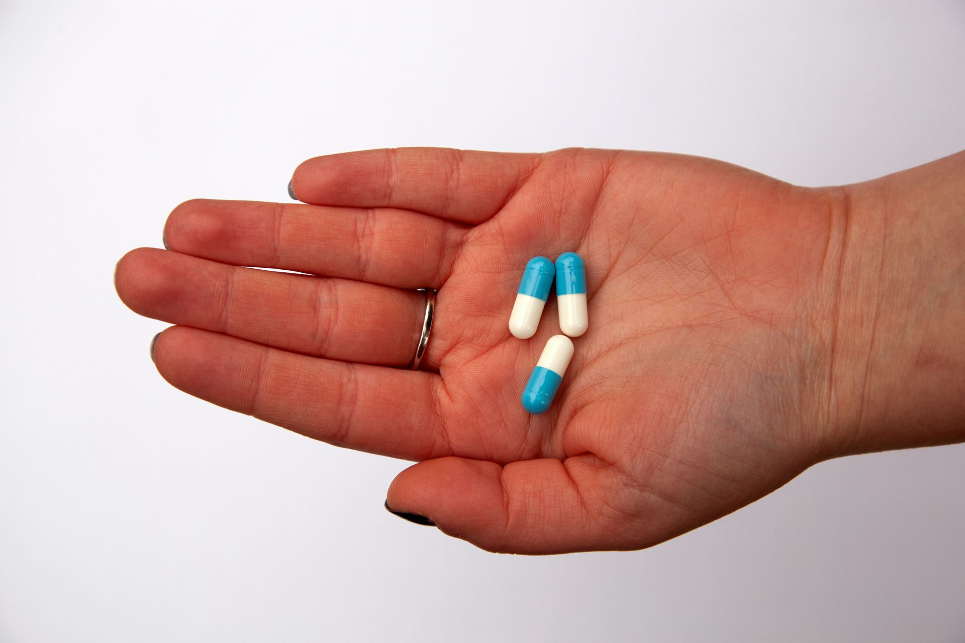tablets in the palm of a hand 