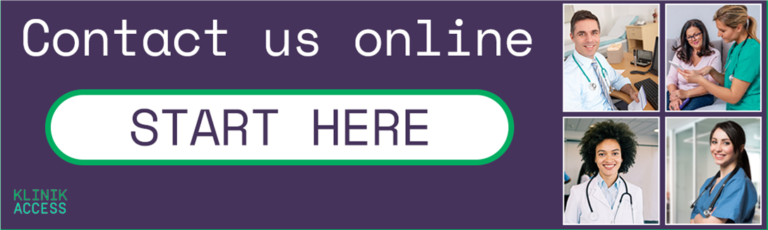 Contact us online, Start here, Klinik access 